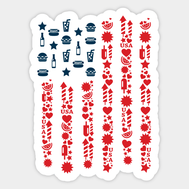 4th July. American Icons Sticker by Slap Cat Designs